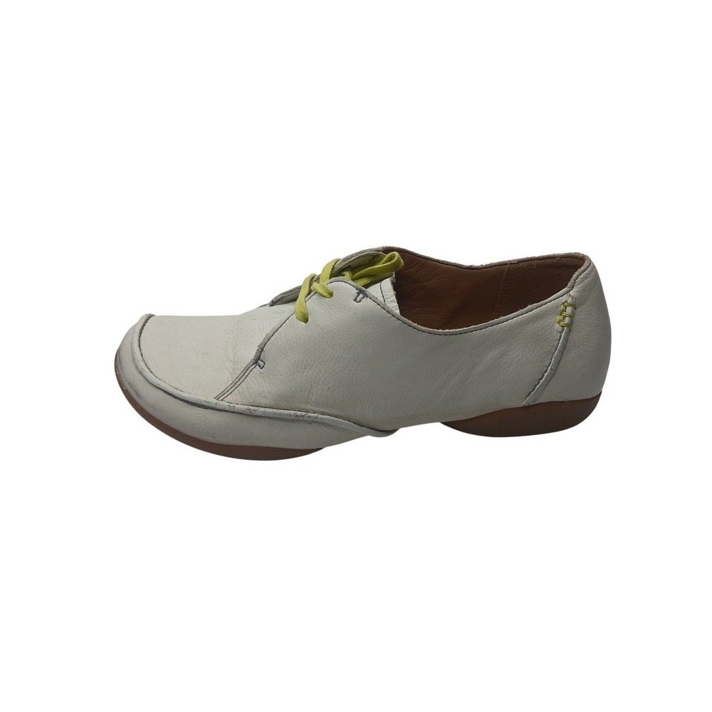 Clarks Artisan Oxford Shoes Womens 6.5 White Leather Lime Laces 26068601